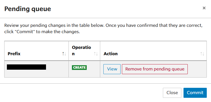 Pending Changes queue in Route Management